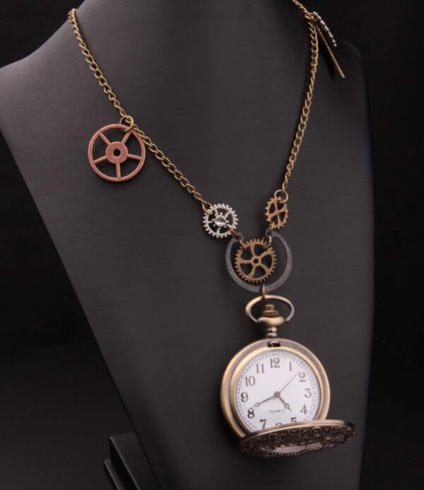 STEAMPUNK POCKET WATCH Necklace / Pendant - Pocket Watch, Gears, Alloy, One of a kind, Hand Crafted