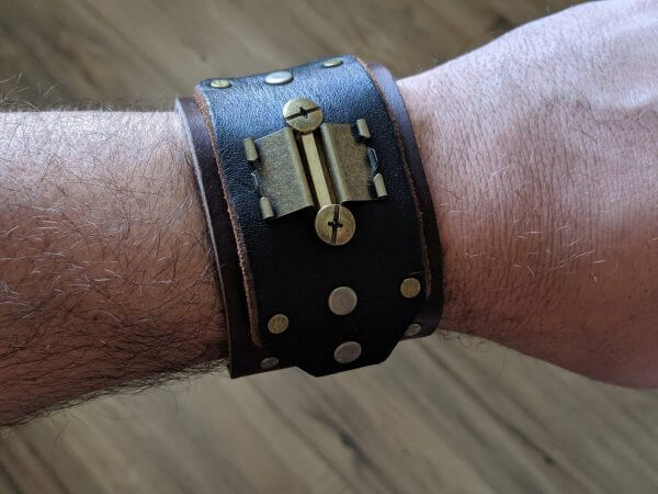 Steampunk Cuff, Steampunk Bracelet, Gothic Cuff, Unique Leather Cuff, Cosplay Bracelet, Gothic Bracelet