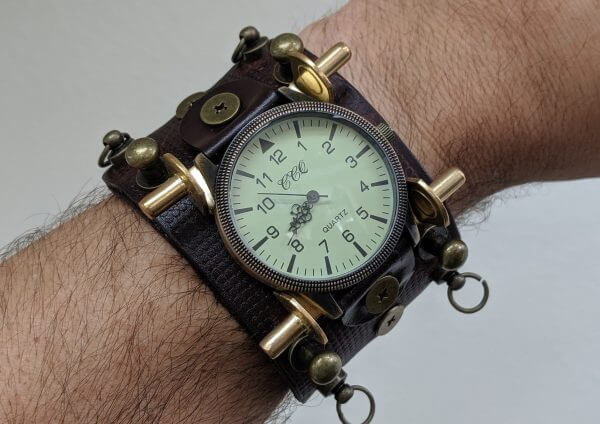 One of a kind steampunk cuff watch, STEAMPUNK Leather Cuf, Cyberpunk watch, Steampunk Bracelet, Gothic Cuff, Watch Cuff, Unique Watch
