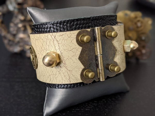 STEAMPUNK Leather Cuf, Steampunk , Steampunk Bracelet, Gothic Cuff, Viking Cuff, Cosplay Bracelet, Viking Bracelet