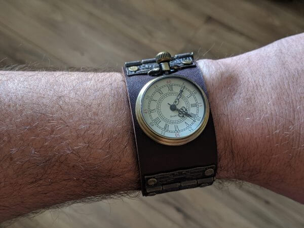 Unique Steampunk Watch, Steampunk Bracelet, Steampunk Cuff, Victorian watch, Pocket Watch Cuff, Leather Cuff