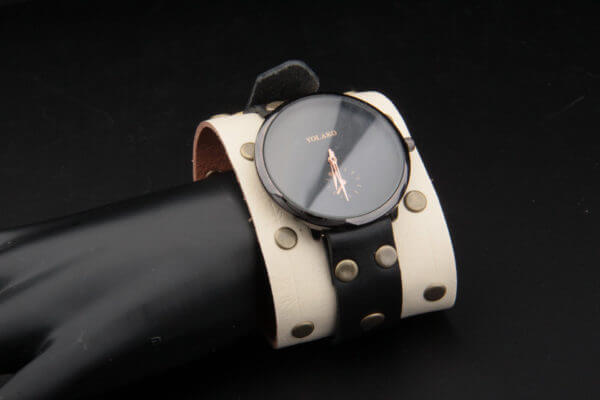 Steampunk Women or Men Gothic Watch, Leather Cuff Watch, Victorian Renaissance Style - Hand Crafted Leather Cuff