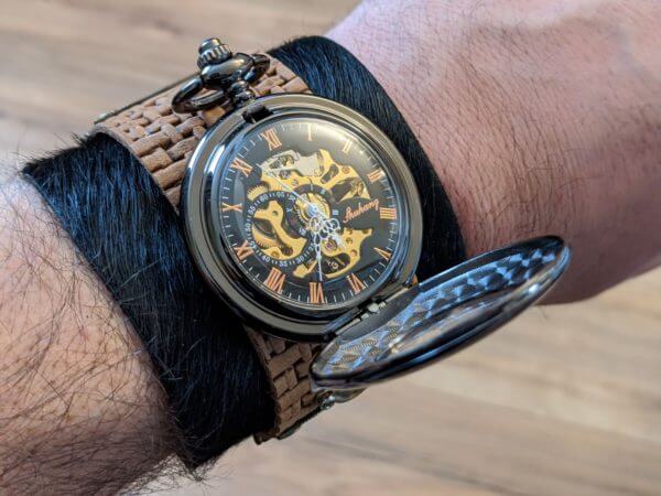 Leather Wrist Watch, Steampunk Watch, Leather Cuff Watch, Bracelet Watch, Wide leather bracelet, Leather Strap Watch