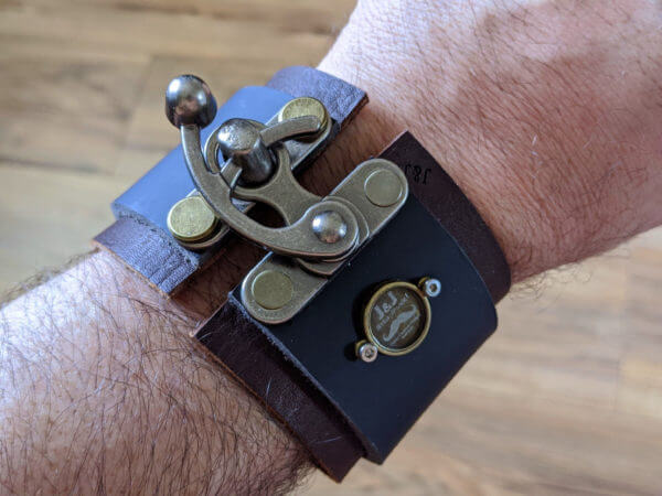 STEAMPUNK Leather Cuf, Steampunk Bracelet, Steampunk Cuff, Gothic Cuff, Gothic Bracelet, Cyperpunk Bracelet