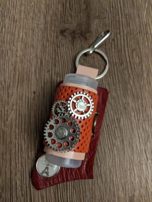 Steampunk leather bottle (empty) hand sanitizer