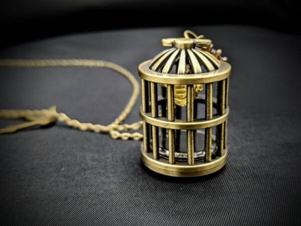 STEAMPUNK WATCH Bird Cage Necklace / Pendant - Pocket Watch, Gears, Alloy, One of a kind, Hand Crafted