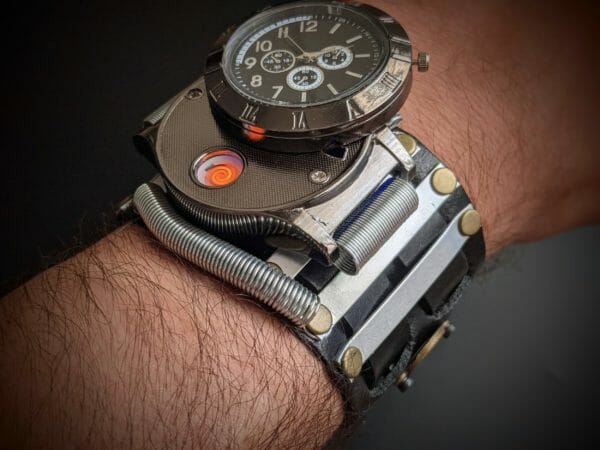 LIGHTER Diesel Punk, Cyber Punk USB watch, Steampunk, Cigarettes' Electronic Lighter Watch, Punk, Cyberpunk