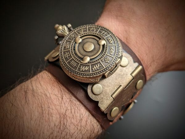 Naruto Weapon Konoha Ninja Watch, Steampunk, Gothic Watch Cuff, Top Grain, Genuine Leather Hand Made