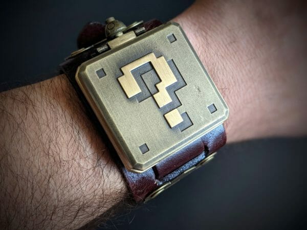 SUPER MARIO Watch, Halloween, Steampunk, Gothic Watch Cuff, Genuine Leather, Mario Brothers