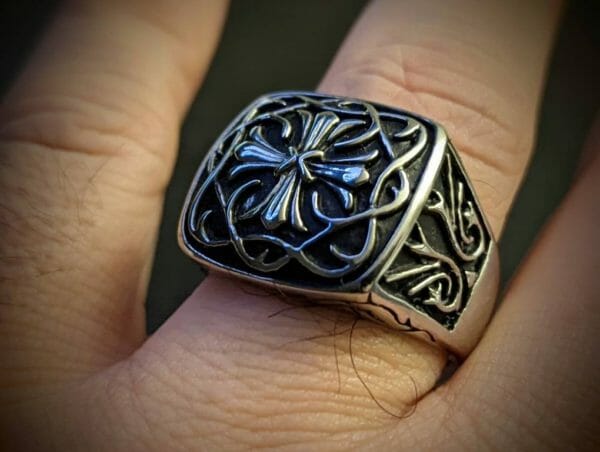 Themed Renaissance, Victorian Ring, Stainless Steel, Steampunk, Medieval, Gothic Ring