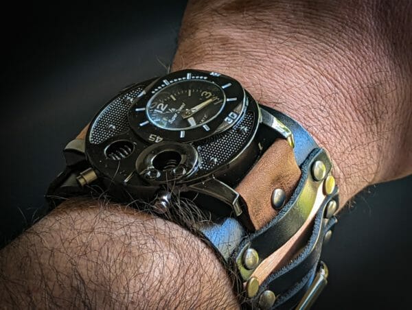 Unique STEAMPUNK WATCH CUFF, Steampunk Bracelet, Steampunk Cuff, Cyberpunk Cuff, Disel Punk Bracelet, Gothic Watch