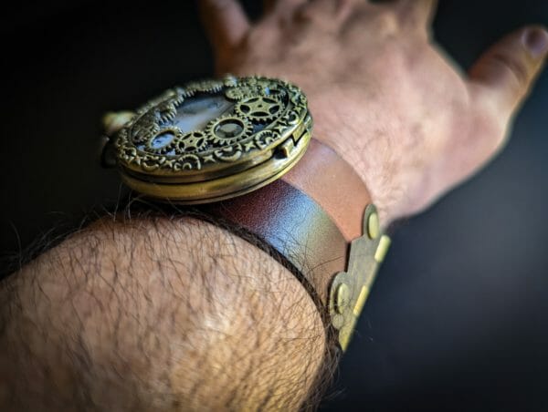 Steampunk Watch / Steampunk Cuff / Leather Cuff Watch / Genuine Leather Bracelet - Unique - Unisex Wristwatches