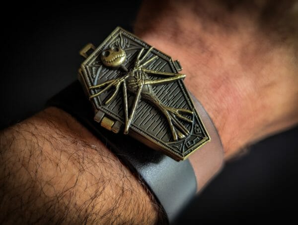 Jack Skellington, Nightmare Before Christmas, Halloween, Steampunk, Gothic Watch Cuff, Genuine Leather Hand Made