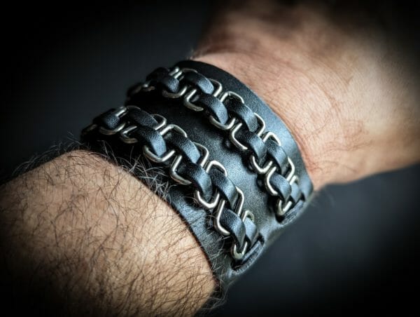 STEAMPUNK Leather Cuf, Steampunk Bracelet, Steampunk Cuff, Gothic Cuff, Gothic Bracelet, Cyperpunk Bracelet