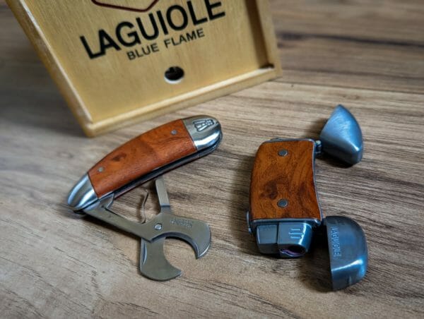 Cigar Lighter and Cutter Laguiole Blue Flame